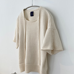 手編み機による　Rosie Cotton Silk Sweater 2枚目の画像