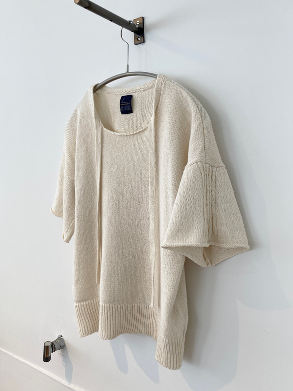 手編み機による　Rosie Cotton Silk Sweater 2枚目の画像