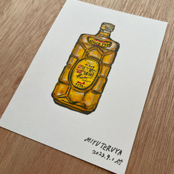 絵画　【サントリーウイスキー角・瓶】 アート　角　瓶　酒　アクリル画　ポストカード 3枚目の画像