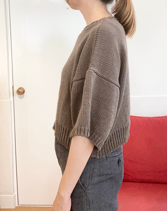 手編み機による　Sophie Cotton Sweater 9枚目の画像