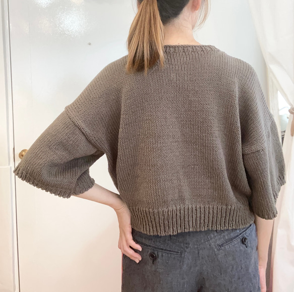 手編み機による　Sophie Cotton Sweater 7枚目の画像