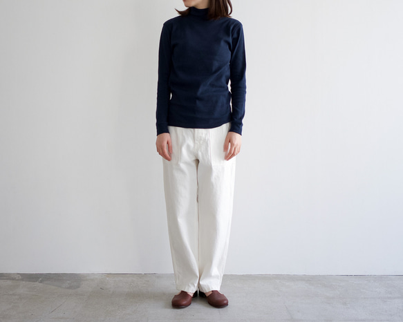 organic cotton/high neck/heather navy 7枚目の画像