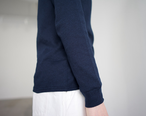 organic cotton/high neck/heather navy 11枚目の画像