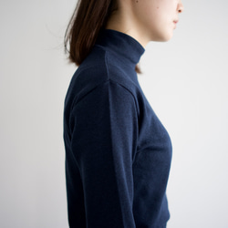 organic cotton/high neck/heather navy 2枚目の画像