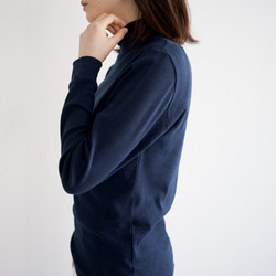 organic cotton/high neck/heather navy 3枚目の画像