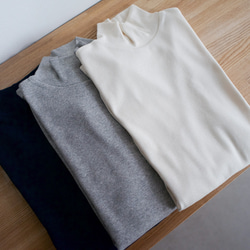 organic cotton/high neck/heather navy 10枚目の画像