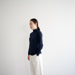 organic cotton/high neck/heather navy 5枚目の画像