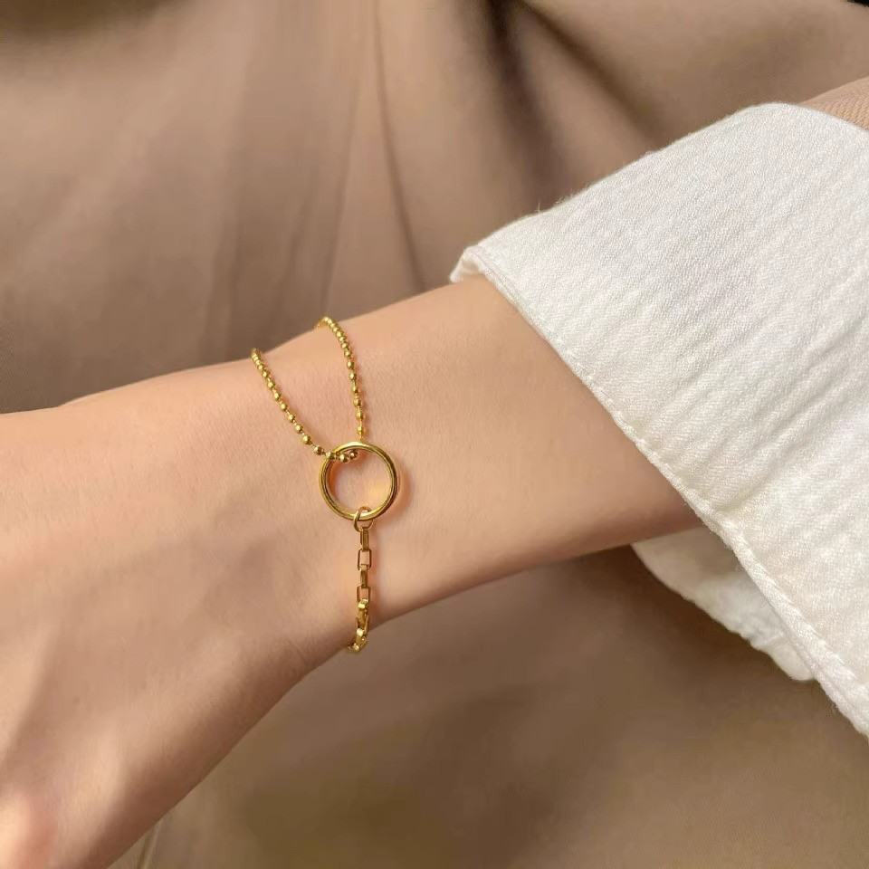 k18ブレスレット スクリューチェーン 2.4㎜幅 つけっぱなし チシャ様