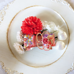 扇水引 飾り パーツ しめ縄 ラッピング お正月 お節飾り ヘアアクセ 髪