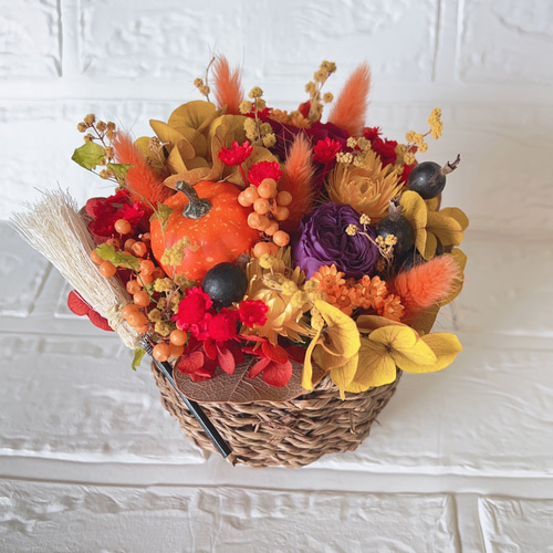 ハロウィンバスケット ハロウィン プリザーブドフラワー