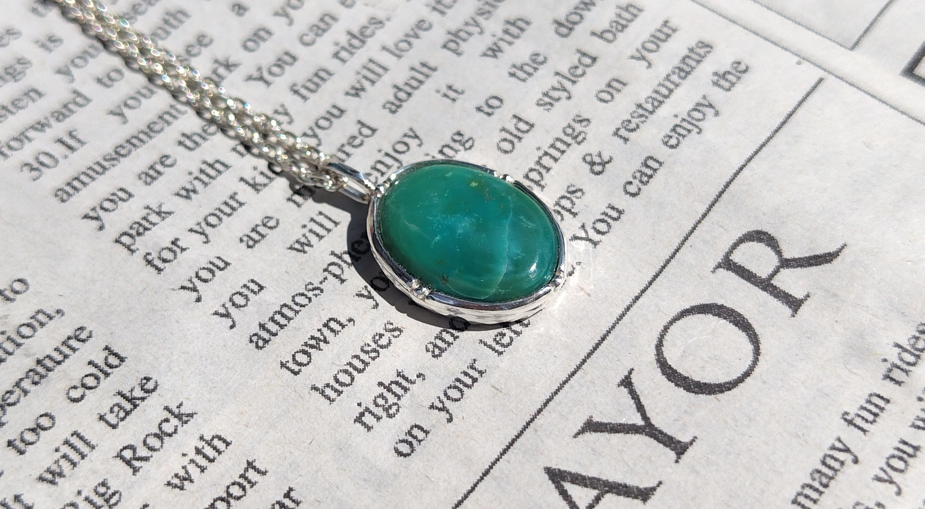 20%割引チベタン ターコイズ×純銀天然石ネックレス