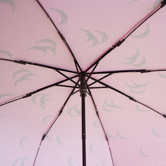 竹柄折疊傘 日雨月色 粉色 162017 陽傘傘 粉色月亮圖案 ALCEDO 第6張的照片