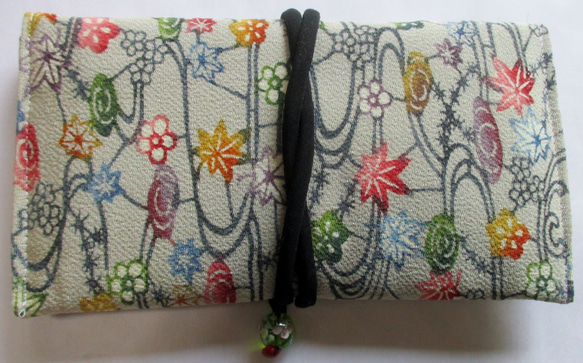７３３５　花柄の着物で作った和風財布・ポーチ＃送料無料 2枚目の画像