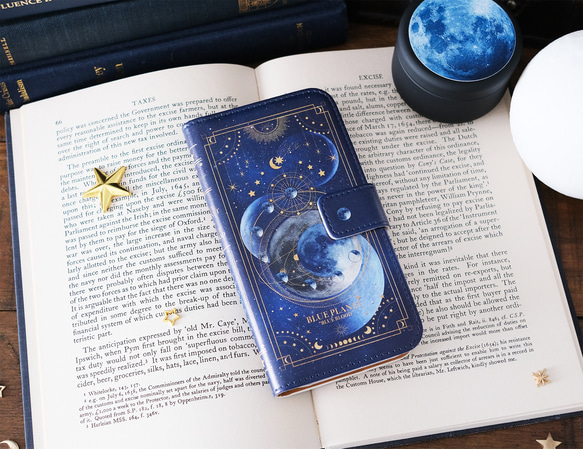 本のような手帳型スマホケース 青の惑星 "BLUE PLANET" iPhoneケース 全機種対応 2枚目の画像