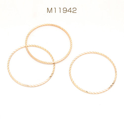M11942  30個  メタルフレームパーツ 丸型 35mm ゴールド  3X（10ヶ） 1枚目の画像