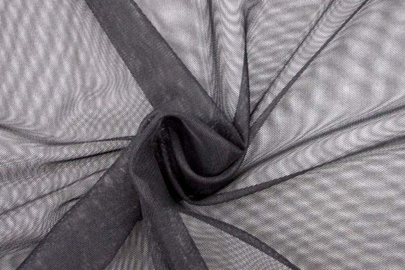 チュールニット生地　黒　（約120ｃｍ×約50ｃｍ）　【ハンドメイドのための小さな布】　lm2081 1枚目の画像