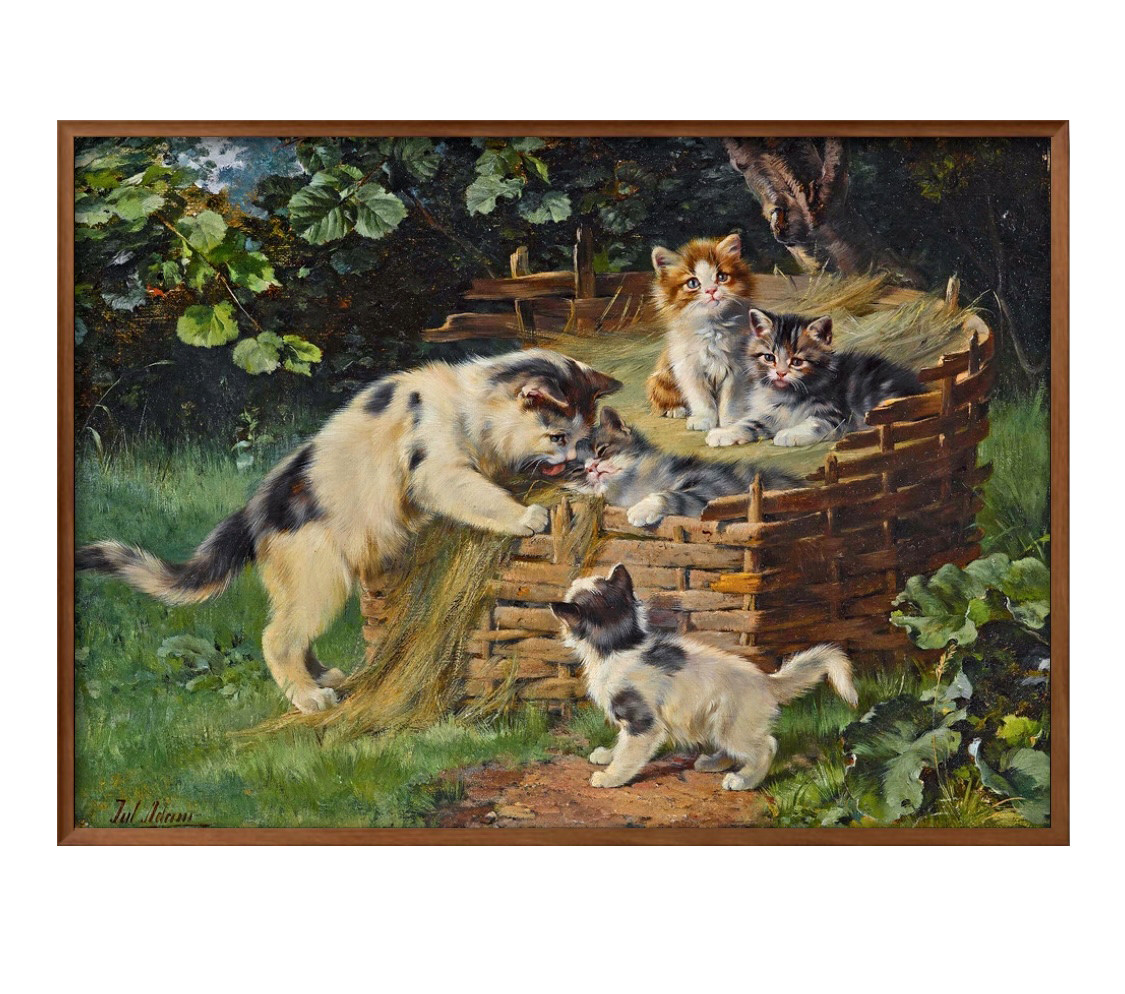 6697□A3ポスター『猫 ジュリアスアダム』絵画イラスト/マット 届か