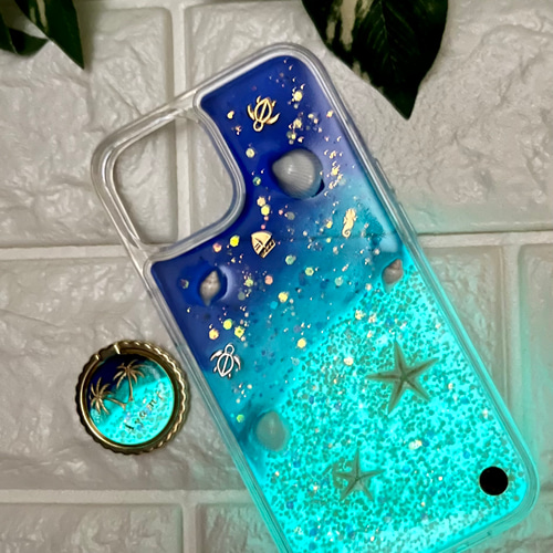 自分だけの海♪iphone/ Androidケース（スマホリング付き)