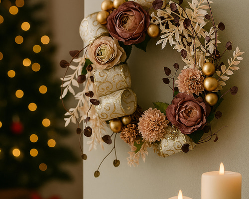 シックモダンなオータムリボンリース リース Y's Flower ワイズ