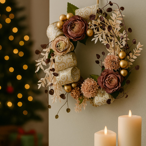 シックモダンなオータムリボンリース リース Y's Flower ワイズ