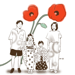イラスト似顔絵オーダーsample Mサイズ似顔絵オーダー | ankoのにがおえ工房