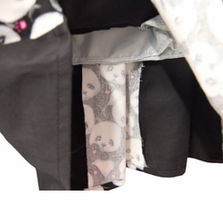 パンダ×ブラック　ミックス　裾プリーツ　ロングスカート 8枚目の画像