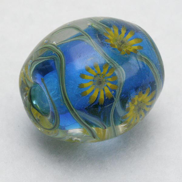 花とんぼ玉　蔦　黄花