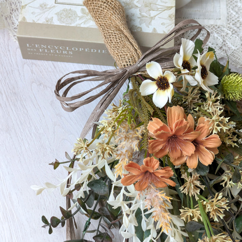 12.秋色紫陽花スワッグ 12.秋色スワッグ 12.秋色紫陽花スワッグ ドライアンドラと秋色アジサイ