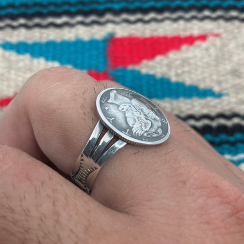 売約済みヴィンテージコイン シルバーリング 指輪 25号#インディアン