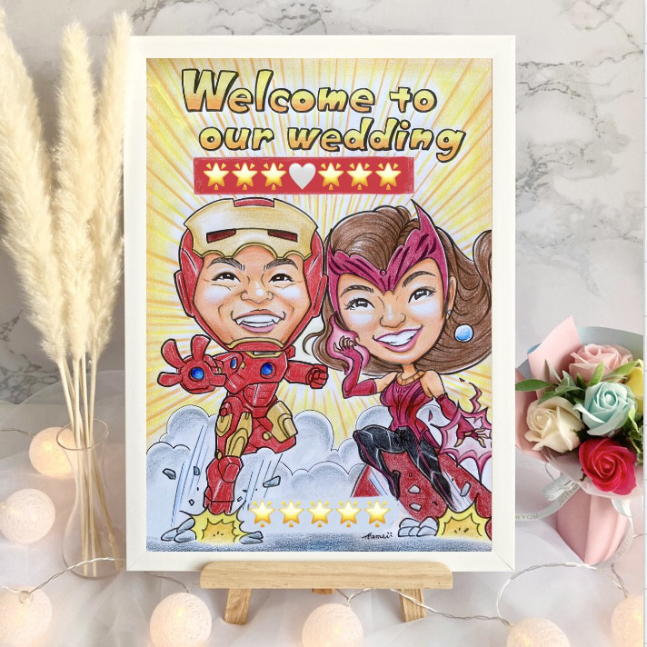 ウェルカムボード ウェルカムスペース フレームセット 似顔絵 コスプレ イラスト 結婚式 両親贈呈品 結婚祝い