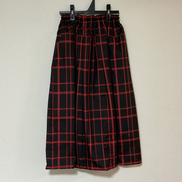 着物リメイク Q 大島 ギャザースカート シルク   着物スカート 1枚目の画像