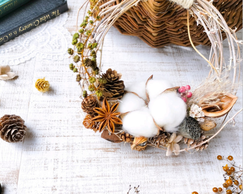 ✧︎*。一点物✧︎*。木の実と小枝のボタニカルワイヤーリース ナチュラル #29 ✧︎*。一点物✧︎*。木の実と小枝のボタニカルワイヤーリース