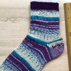 オパール毛糸の靴下　手編み　#7 4枚目の画像