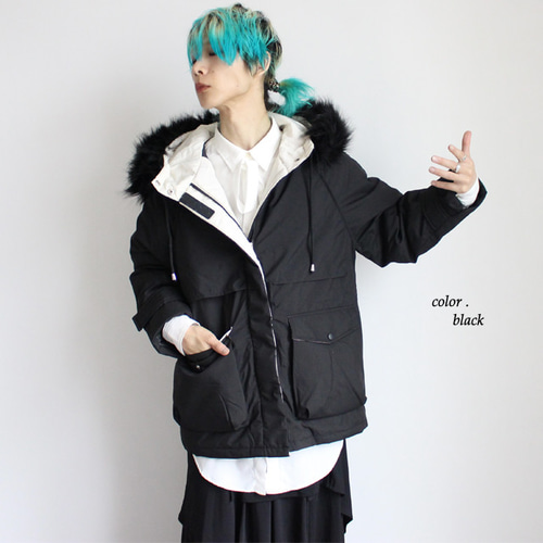 ショートコートファー付き レッセ パッセ LAISSE PASSE ファー付き2way