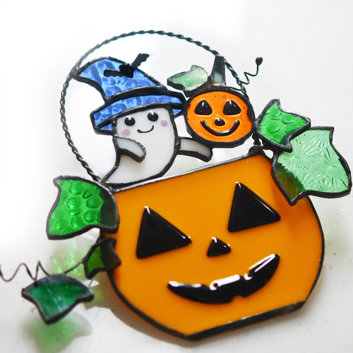 ステンドグラス ハロウィン カボチャとオバケちゃん その他