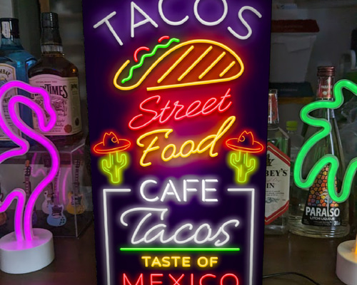 Amazon | ネオンサイン TACOS NEON SIGN 飲食店 バー インテリア