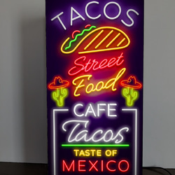 【Lサイズ】メキシコ メキシカン メキシコ料理 タコス ビール カフェ 店舗 ランブ 看板 置物 雑貨 ライトBOX 2枚目の画像