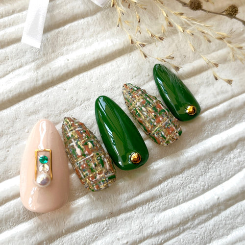 ネイルチップ ツイードネイルチップ #18 ネイルチップ（つけ爪） hana