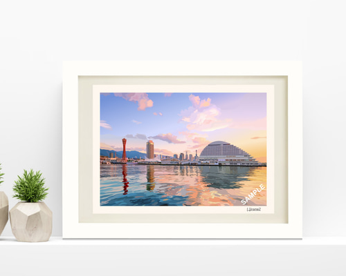 【匿名配送】絵画 「夕暮れ時」 A4サイズ 額つき 匿名配送】絵画 「夕暮れ時」 A4サイズ 額つき 匿名配送】絵画