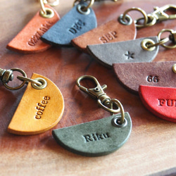 こっくりカラー◎お菓子みたいなミニキーホルダー＊イタリアレザーを身近に♪【無料名入れ】 8枚目の画像