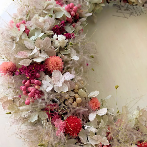 三日月のリース ドライフラワーリース スモークツリー 三日月 1点限り  