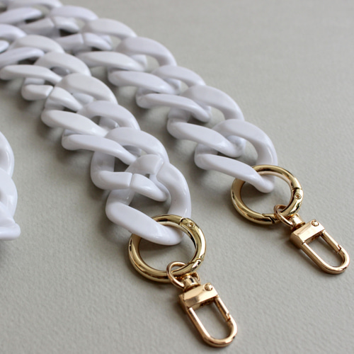 バッグショルダーストラップ / アクリルチェーン White 幅3.2cm