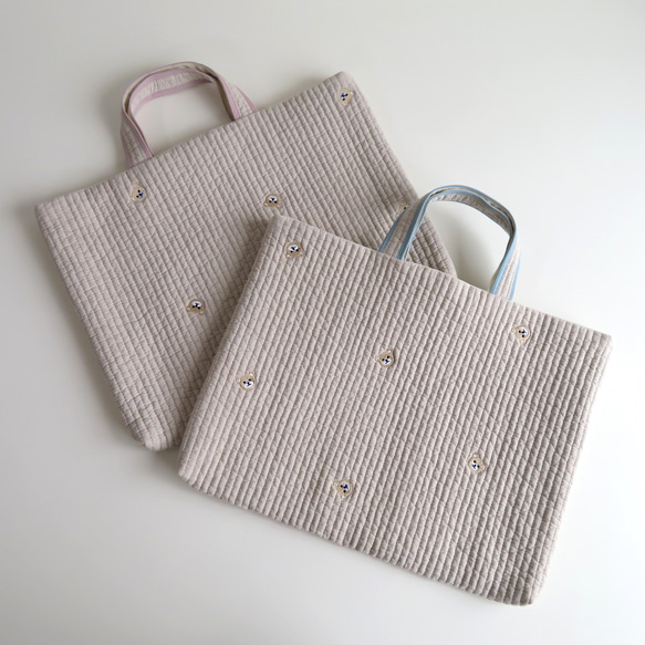 レッスンバッグ ✖️2 上履き入れ✖️2 ナップサック✖️2 ヌビ　くま刺繍 レッスンバッグ ✖️2 上履き入れ✖️2 ナップサック✖️2 ヌビ