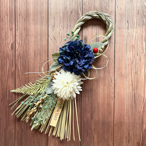 No.25 わらしめ縄リーススワッグ2024 ハンドメイドお正月飾り 玄関