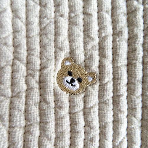 ヌビ布×くま刺繍＋花柄のレッスンバッグ～花柄3色からご選択