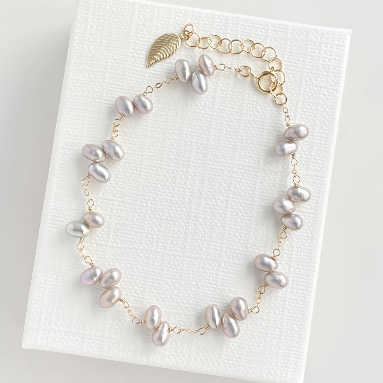 湖水真珠の小花ブレスレット　14kgf  6月誕生石