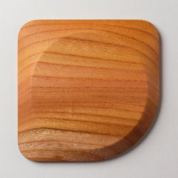 コースター（木製・無垢・リバーシブル）Wood Coaster ラウンドスクエア　ケヤキ 2枚目の画像