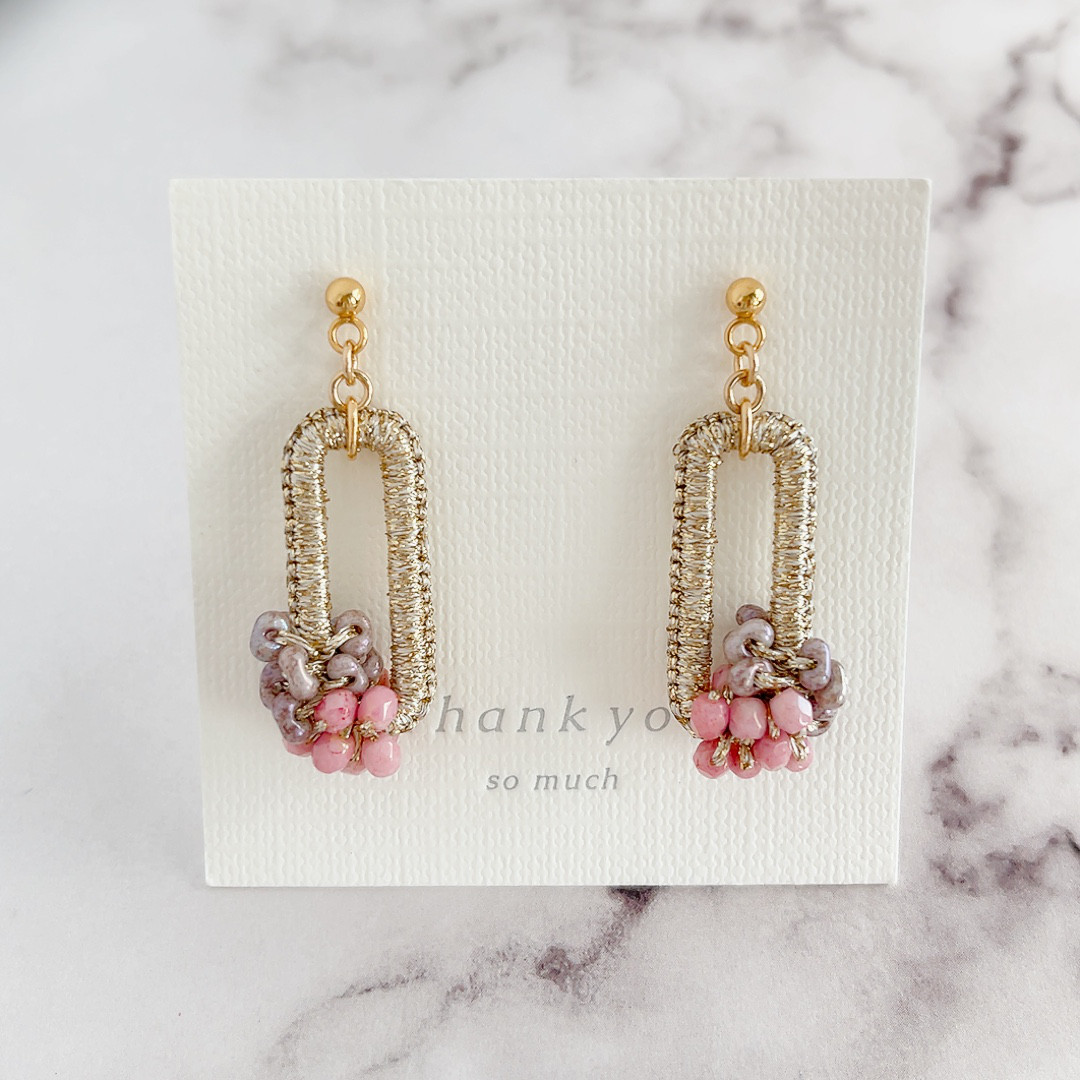 金糸雀色（かなりあいろ）#ルチルクォーツ ハートピアス Ω