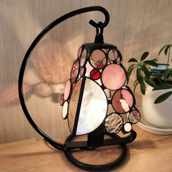 注文制作【リーフのテーブルランプ】ステンドグラス 癒される