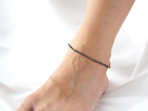 -lapis lazuli- gold anklet 6枚目の画像